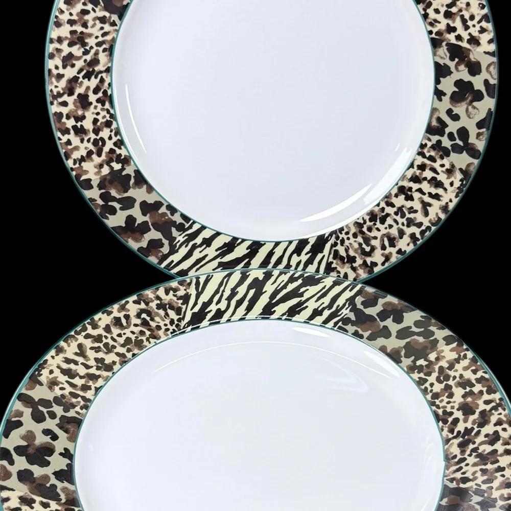 Vitromaster Jungle Animal Print Dinner Plate 1993 Set‎ Of 2